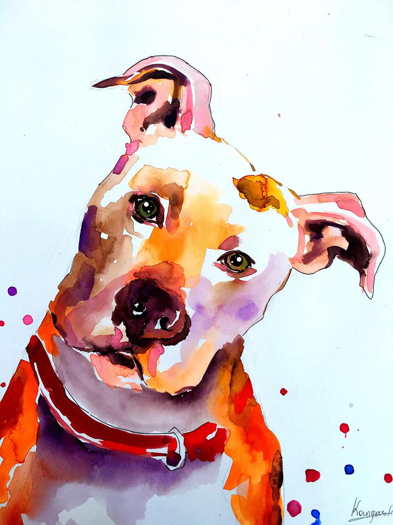 Dog portrait painting