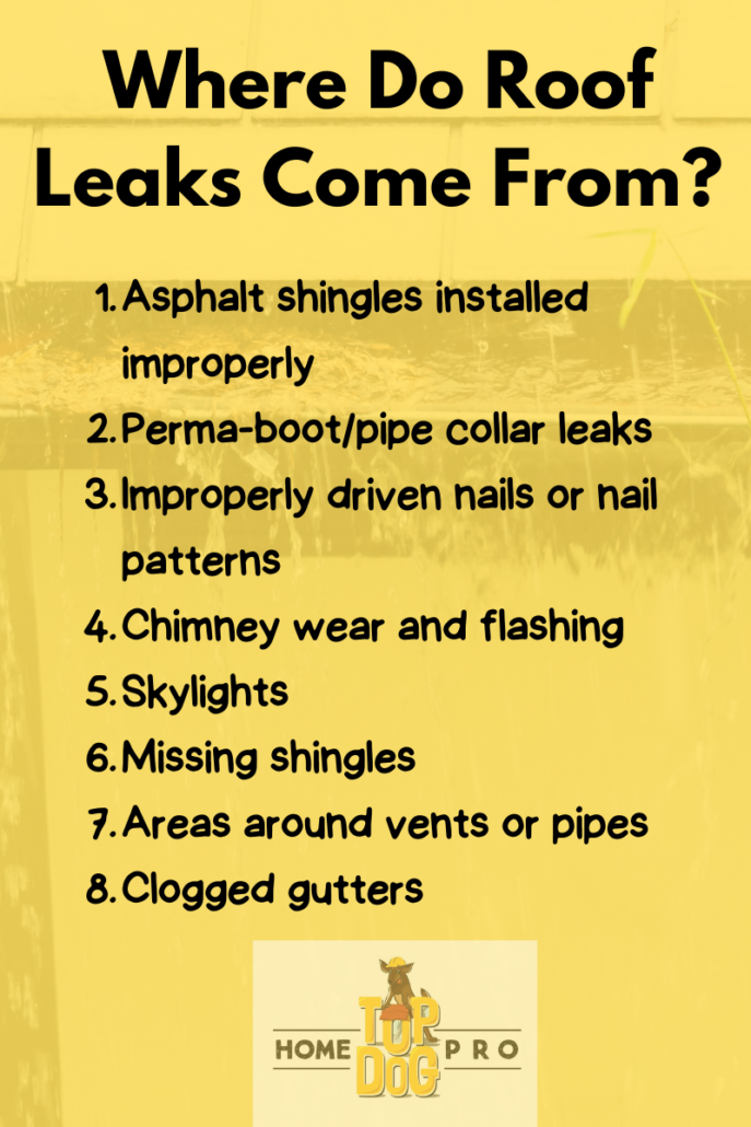 common causes of roof leaks